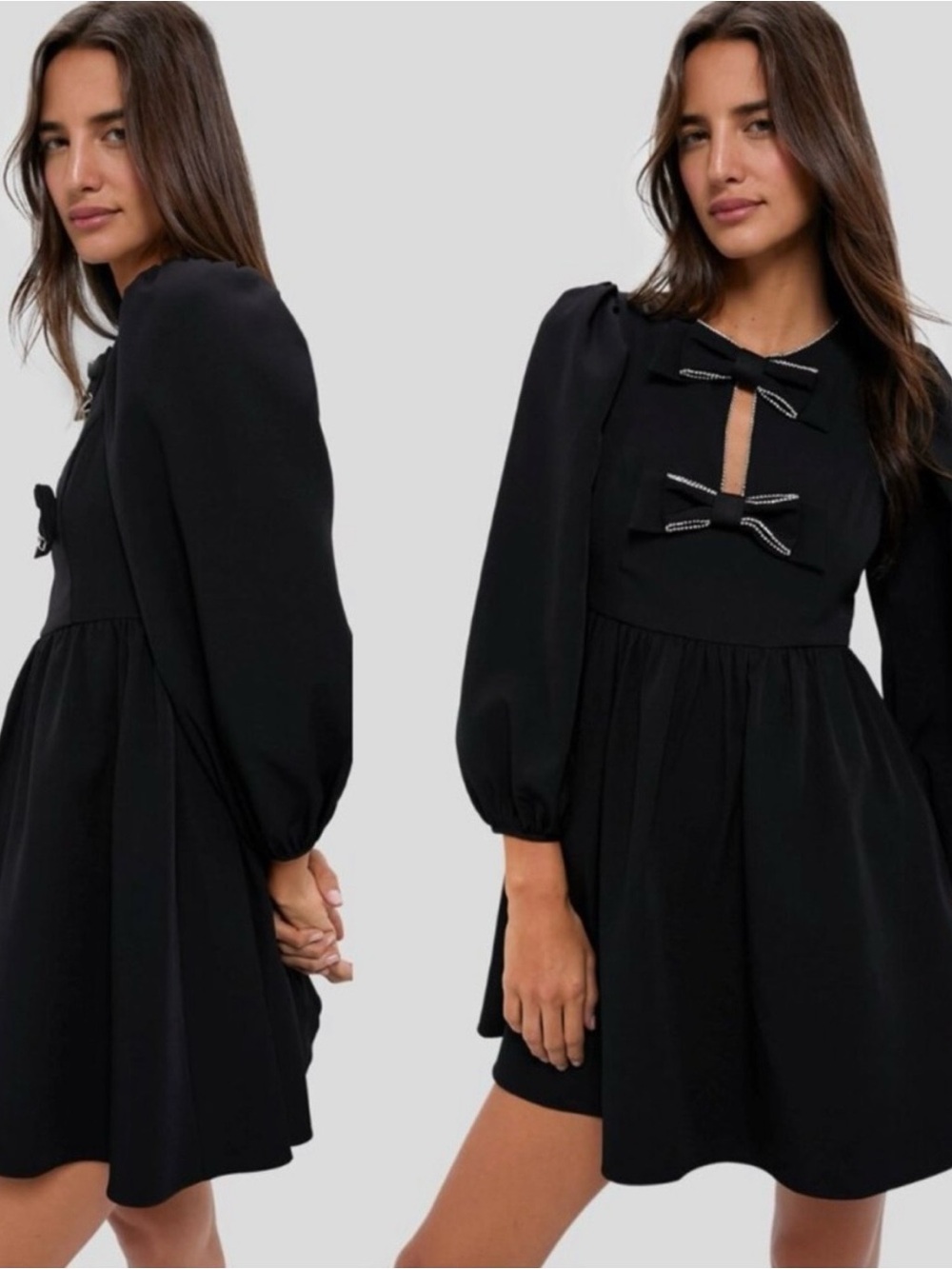 Tuckernuck HYACINTH HOUSE Embellished Bow Blair Mini Dress Black size XS